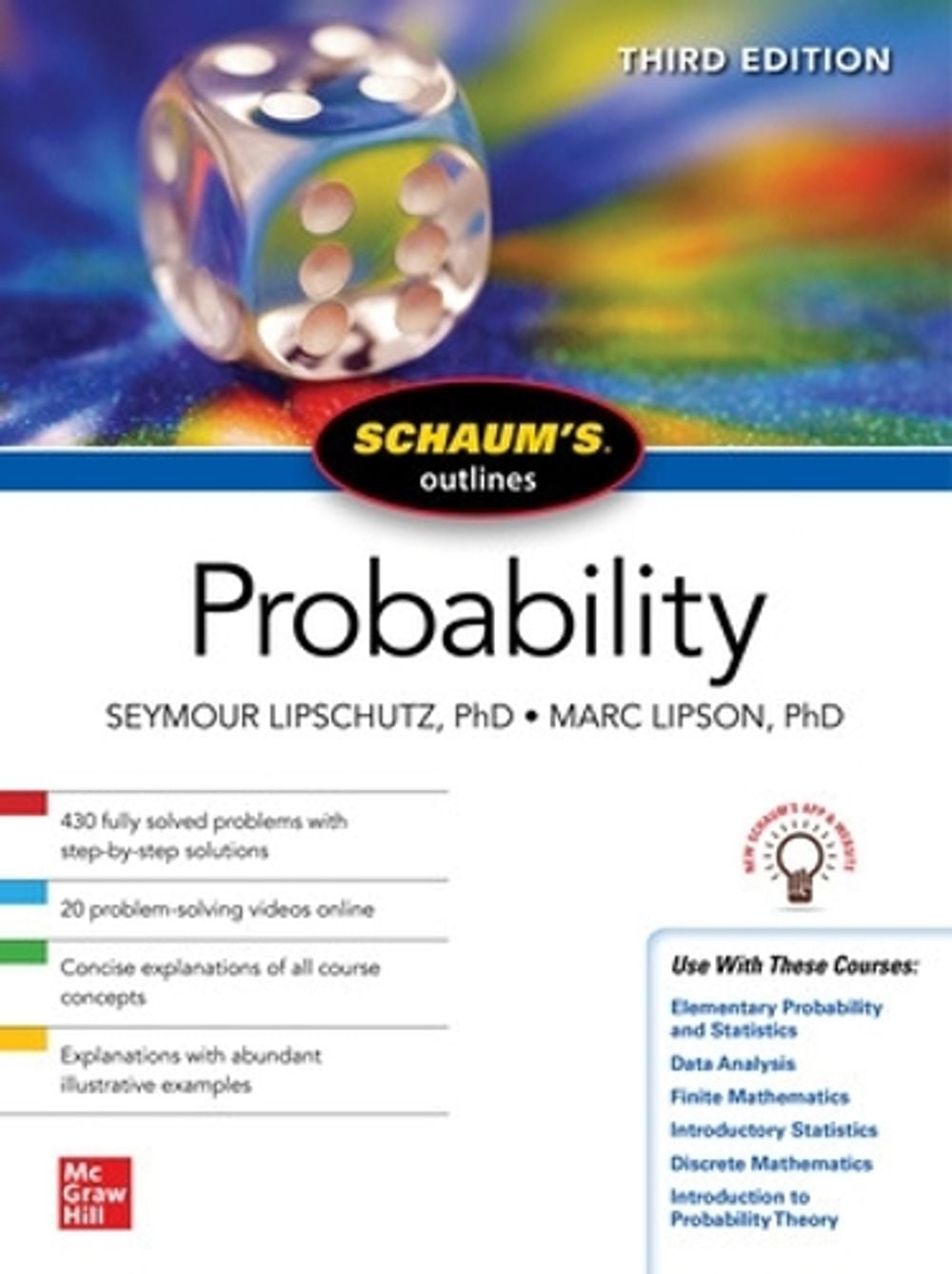 Schaum's Outline of Probability, Third Edition, 3rd Edition by Seymour Lipschutz - ISBN: 9781264258840