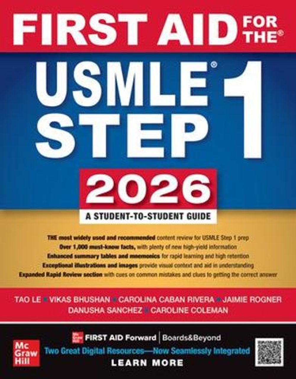 First Aid for the USMLE Step 1 2026, 36th Edition by Tao Le - ISBN: 9781264775781