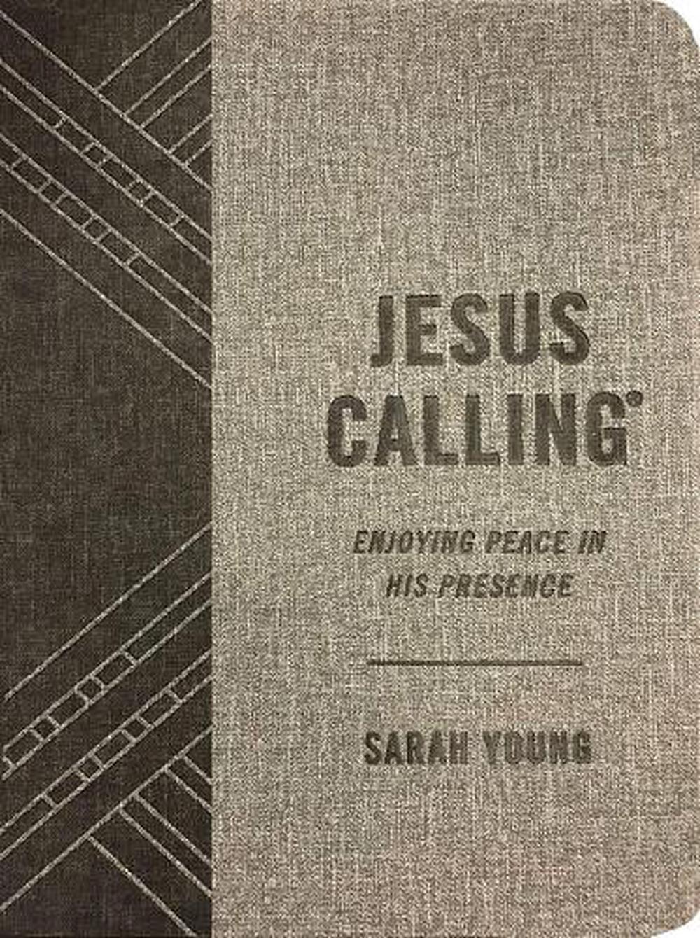 Jesus Calling, Textured Gray Leathersoft, with Full Scriptures, 9781400215294