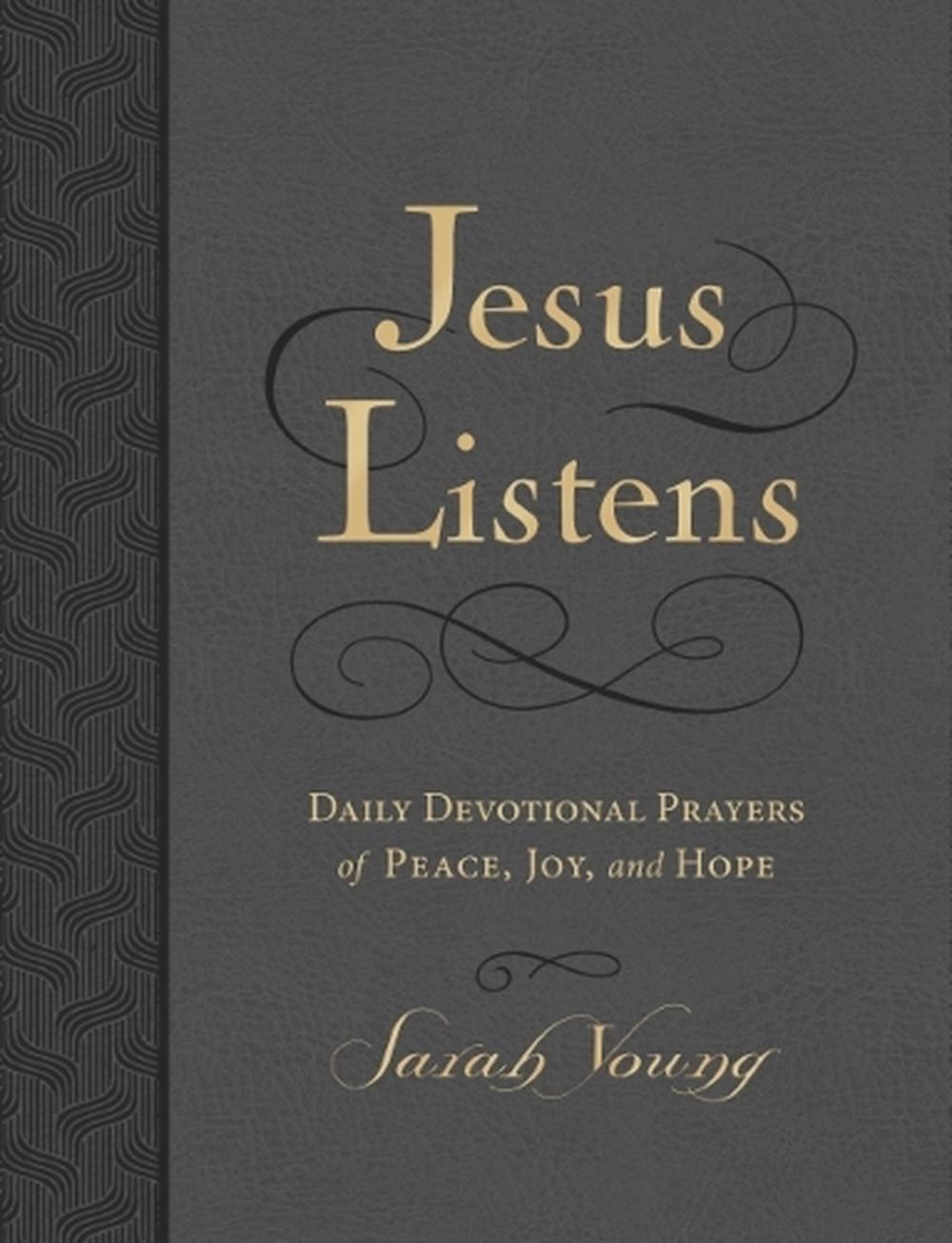 Jesus Listens, Large Text Leathersoft, Charcoal, with Full Scriptures, 9781400249336