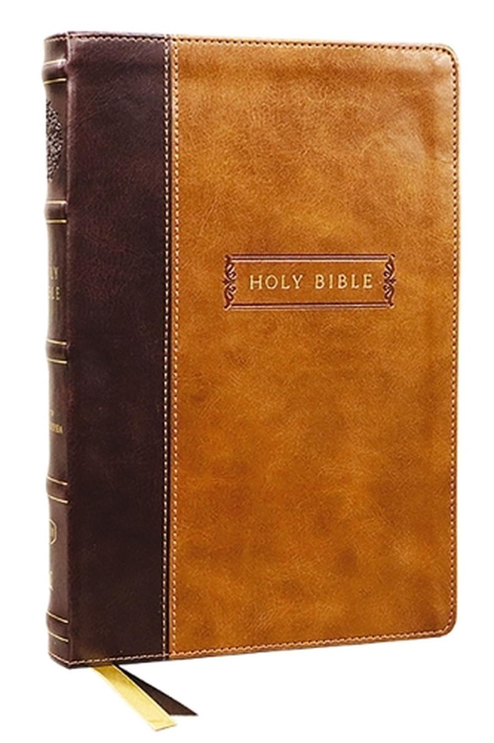 KJV Holy Bible with Apocrypha and 73,000 Center-Column Cross References, Brown Leathersoft, Red Letter, Comfort Print: King James Version, 9781400332038