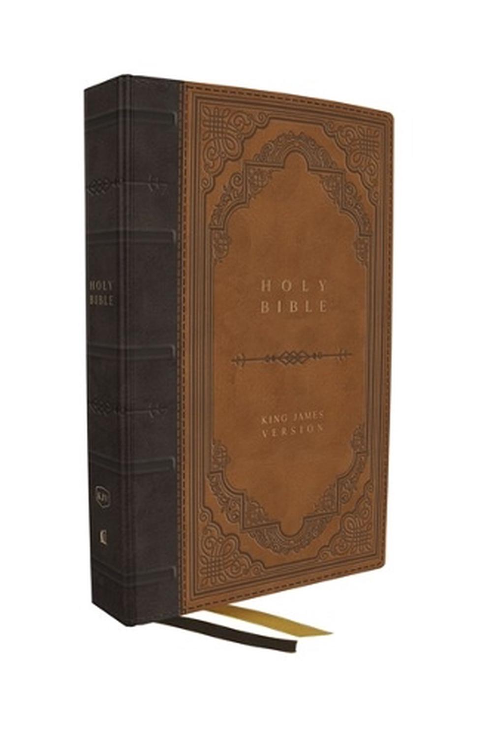 KJV Holy Bible: Giant Print Thinline Bible, Brown Leathersoft, Red Letter, Comfort Print: King James Version (Vintage Series), 9781400332199