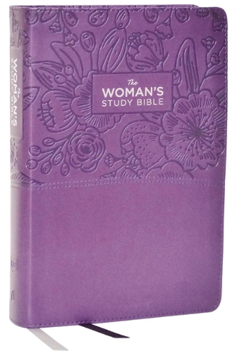 KJV, The Woman's Study Bible, Purple Leathersoft, Red Letter, Full-Color Edition, Comfort Print (Thumb Indexed), 9781400332496