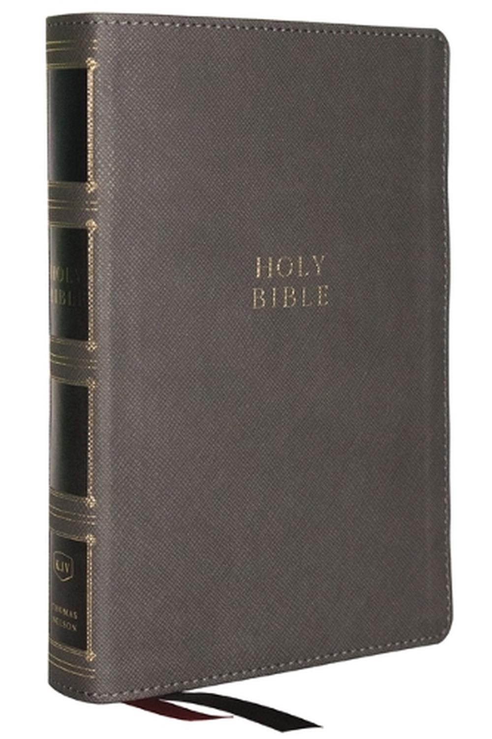 KJV Holy Bible: Compact Bible with 43,000 Center-Column Cross References, Gray Leathersoft, Red Letter, Comfort Print (Thumb Indexing): King James Version, 9781400333158