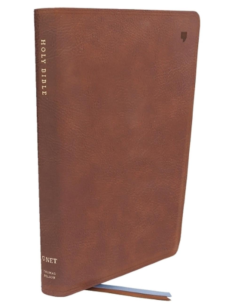 NET Bible, Large Print Thinline with Cross References, Brown Leathersoft, Comfort Print by Thomas Nelson - ISBN: 9781400334889