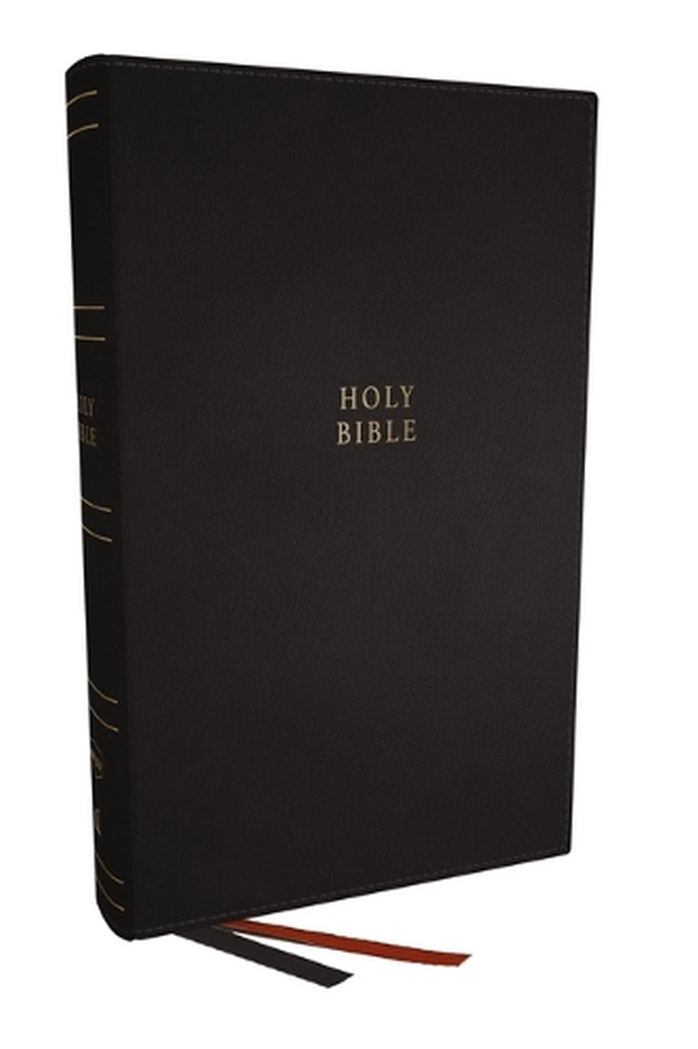 NKJV, Single-Column Reference Bible, Verse-by-verse, Black Bonded Leather, Red Letter, Comfort Print, 9781400335244