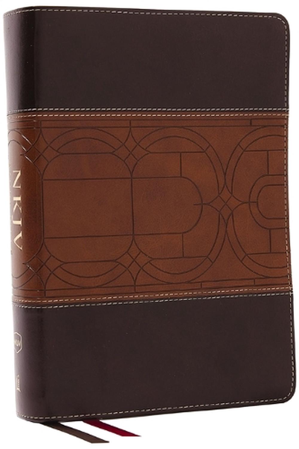 NKJV Study Bible, Leathersoft, Brown, Full-Color, Thumb Indexed, Comfort Print, 9781400335350
