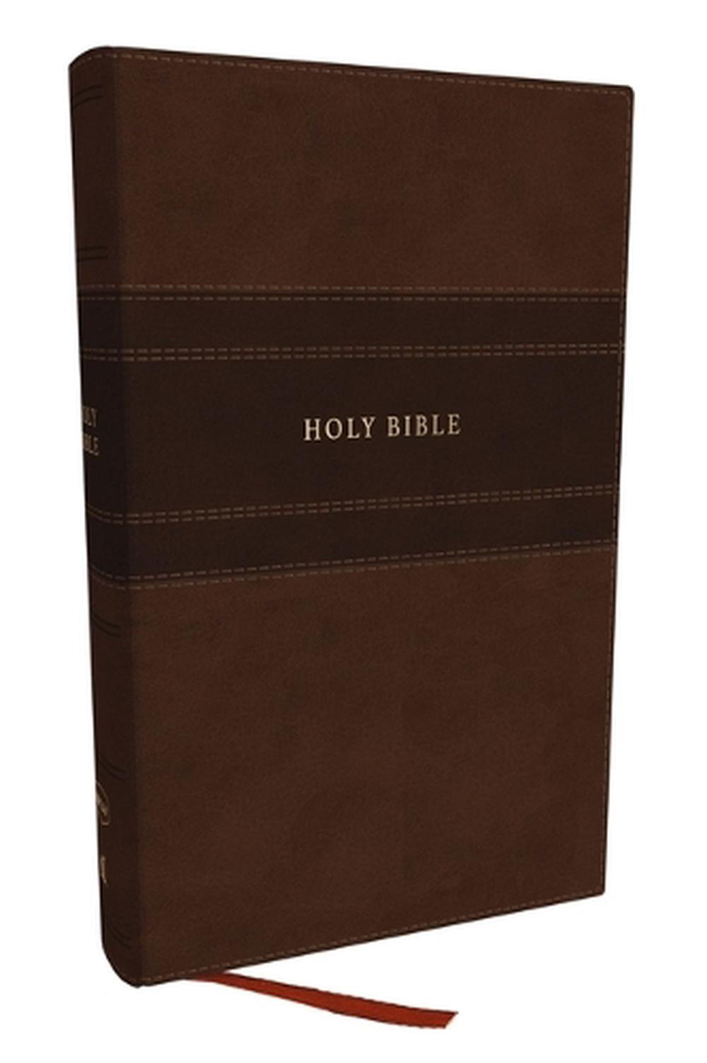 NKJV Personal Size Large Print Bible with 43,000 Cross References, Brown Leathersoft, Red Letter, Comfort Print (Thumb Indexed), 9781400335428