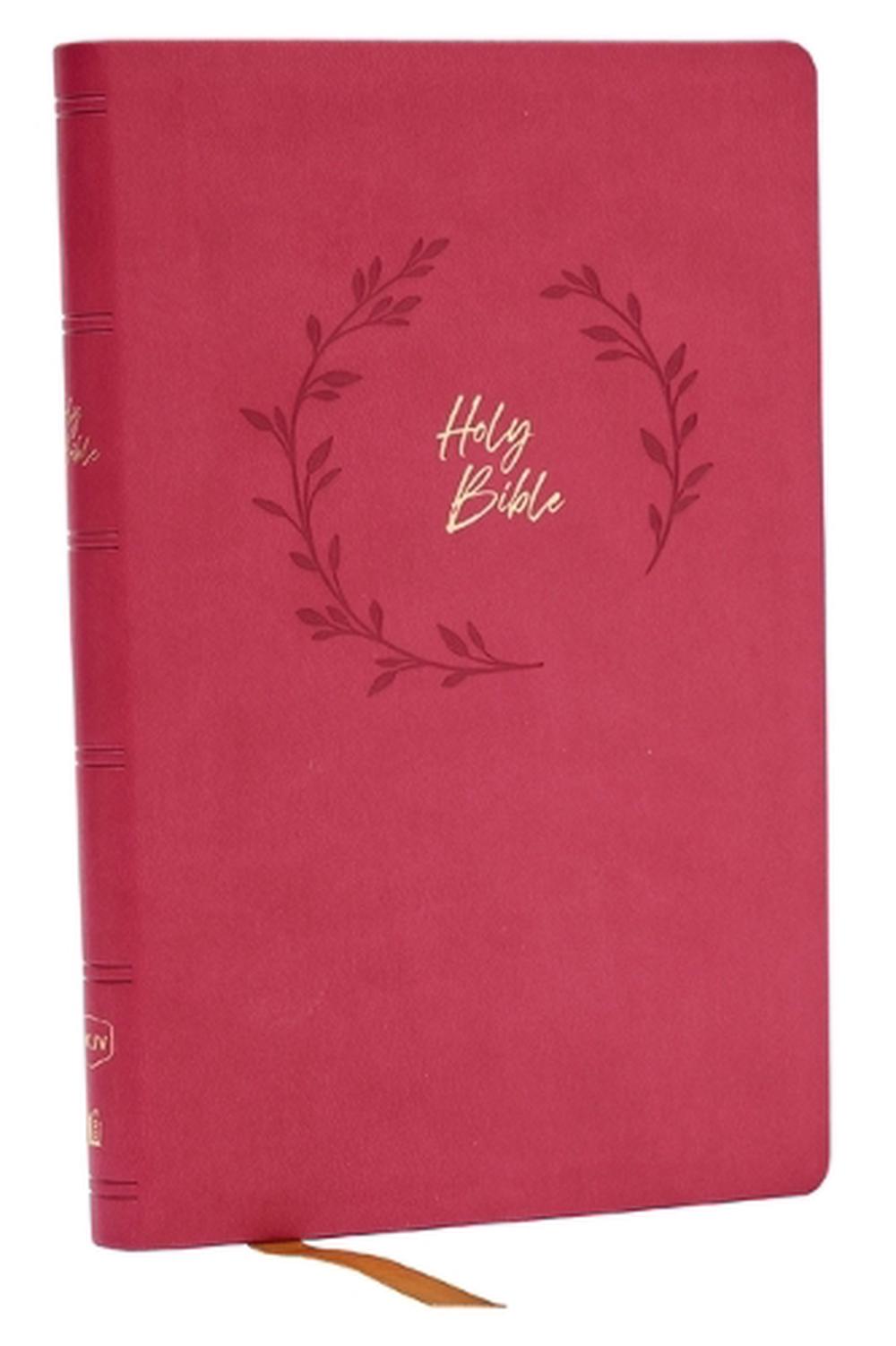NKJV Holy Bible, Value Ultra Thinline, Pink Leathersoft, Red Letter, Comfort Print, 9781400338375