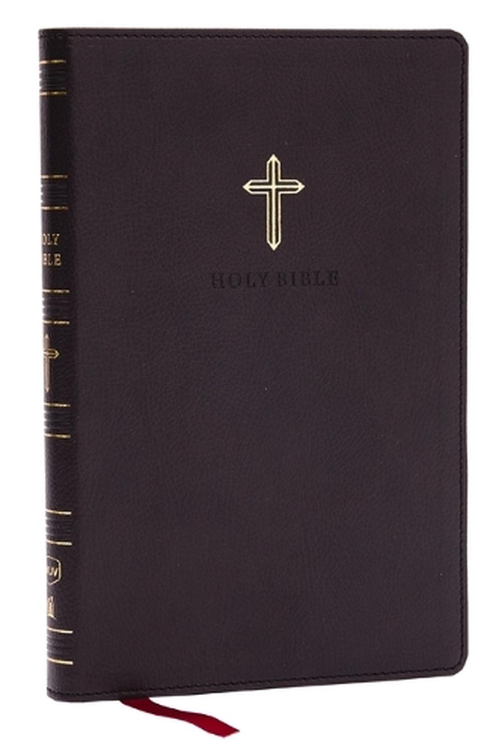 NKJV Holy Bible, Ultra Thinline, Black Leathersoft, Red Letter, Comfort Print, 9781400338405