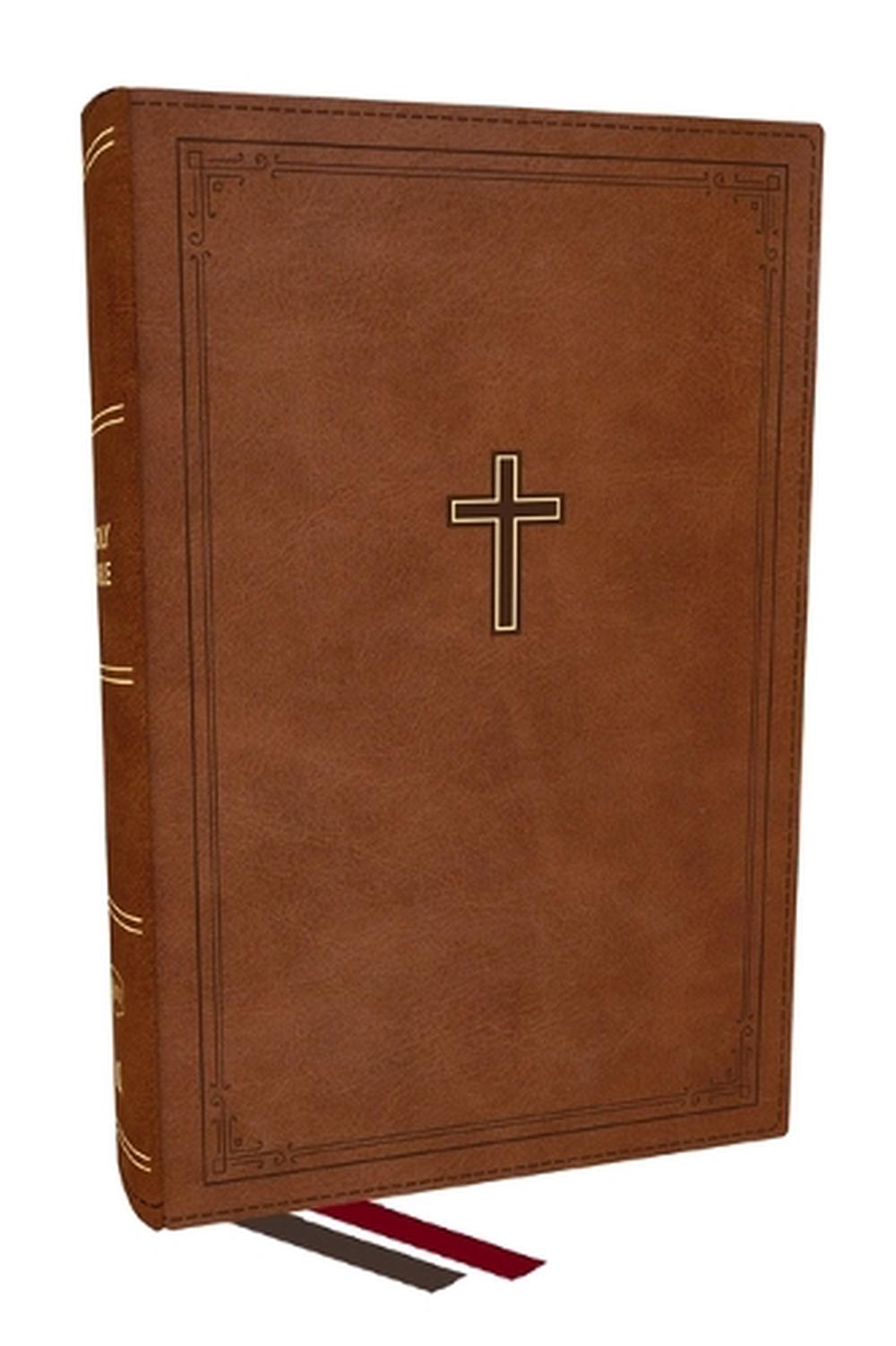 KJV Personal Size Large Print End-of-Verse Reference Bible, Brown Leathersoft, Red Letter, Comfort Print, 9781400347858