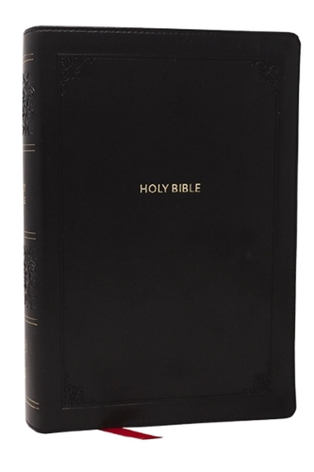 KJV Giant Print End-of-Verse Reference Bible, Black Leathersoft, Red Letter, Comfort Print, 9781400349449
