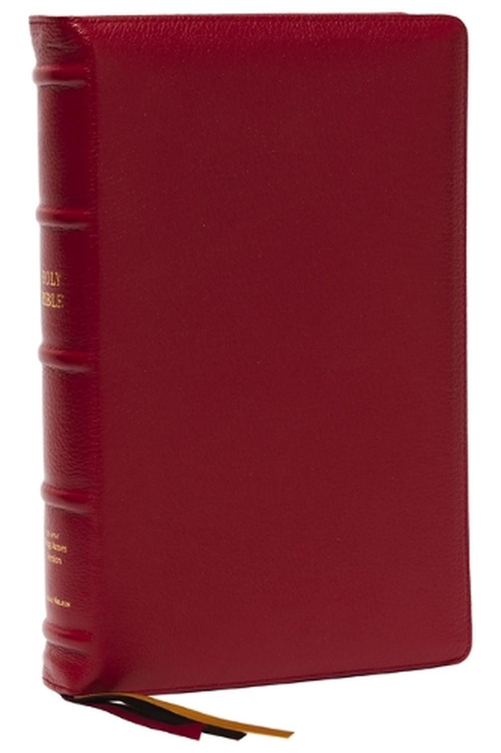 NKJV, Thinline Reference Bible, Large Print, Red Premium Goatskin Leather, Premier Collection, Comfort Print, 9781400350582