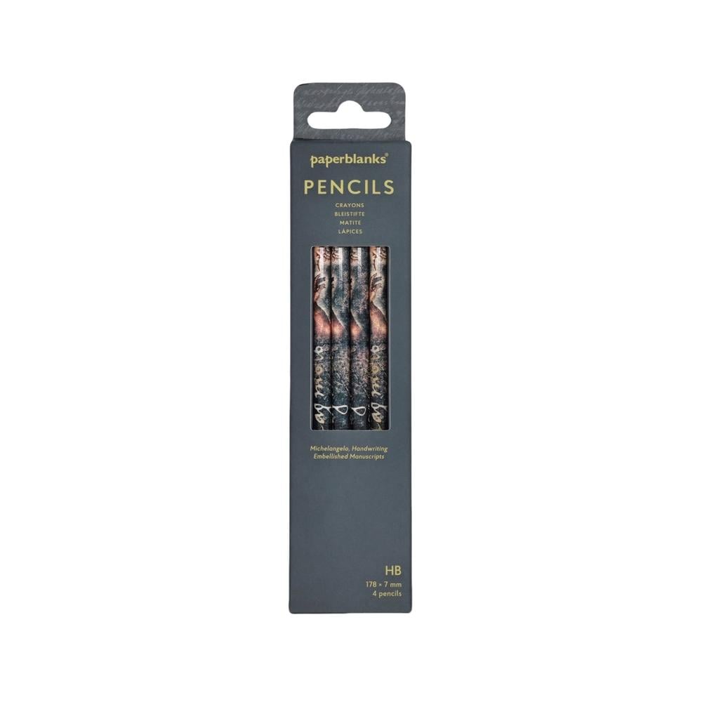 Michelangelo, Handwriting (Embellished Manuscripts Collection) Pencil (4 Pack) by Paperblanks - ISBN: 9781408763612