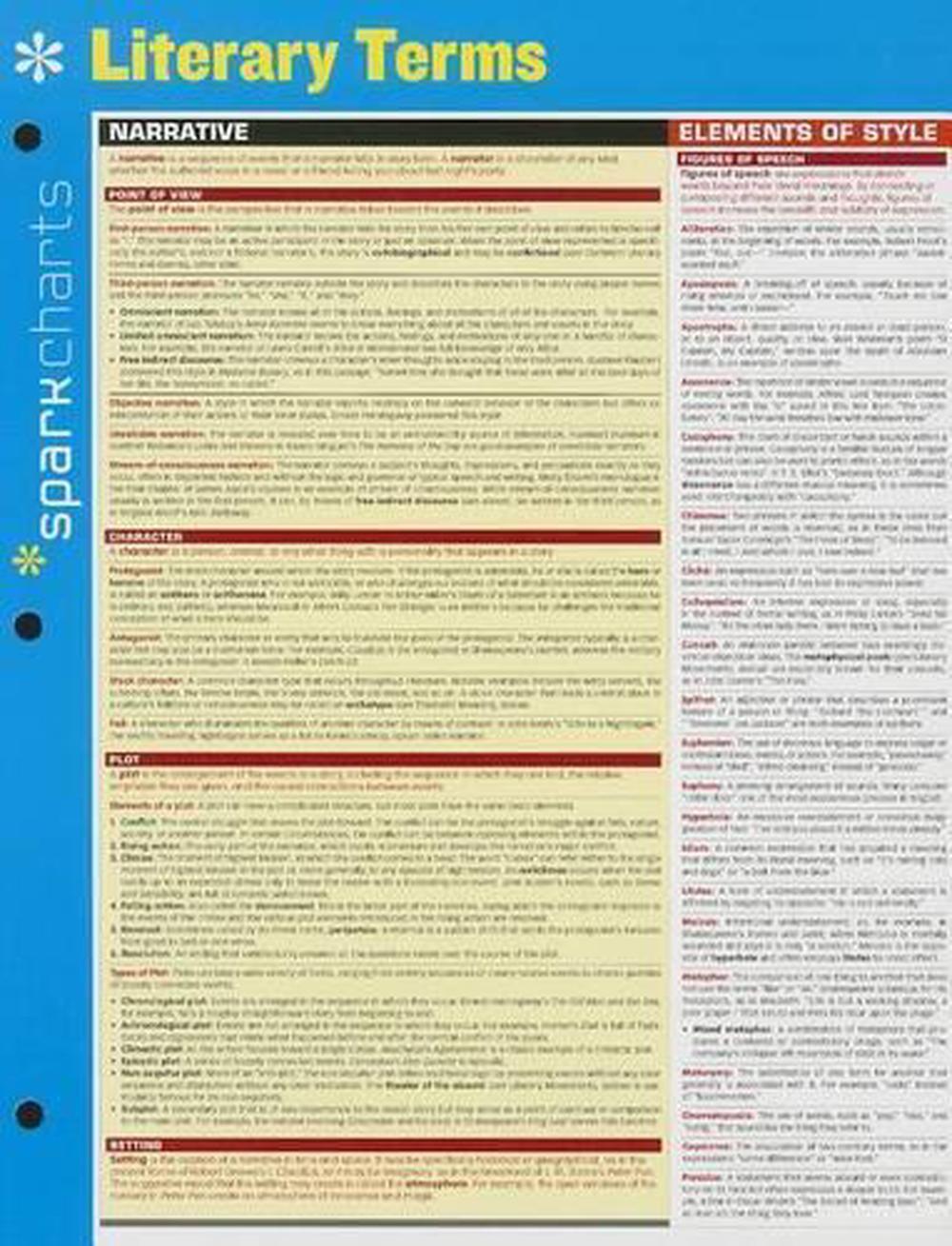 Literary Terms SparkCharts, 9781411470484