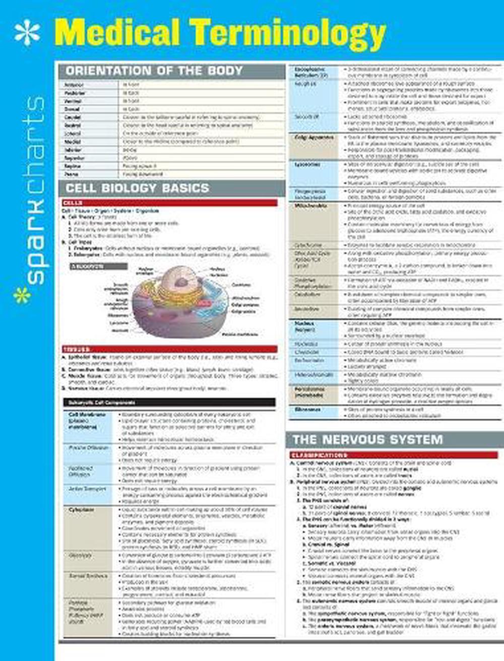 Medical Terminology SparkCharts by SparkNotes - ISBN: 9781411470538