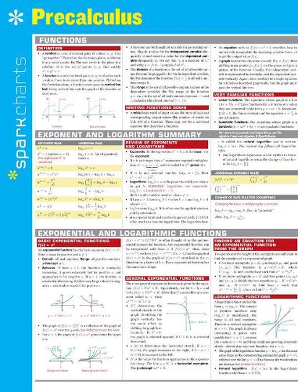 Precalculus SparkCharts by SparkNotes - ISBN: 9781411470743