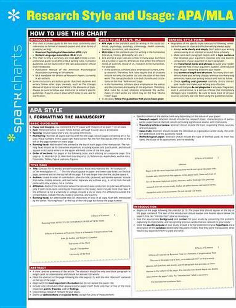 Research Style & Usage: APA/MLA SparkCharts, 9781411470774