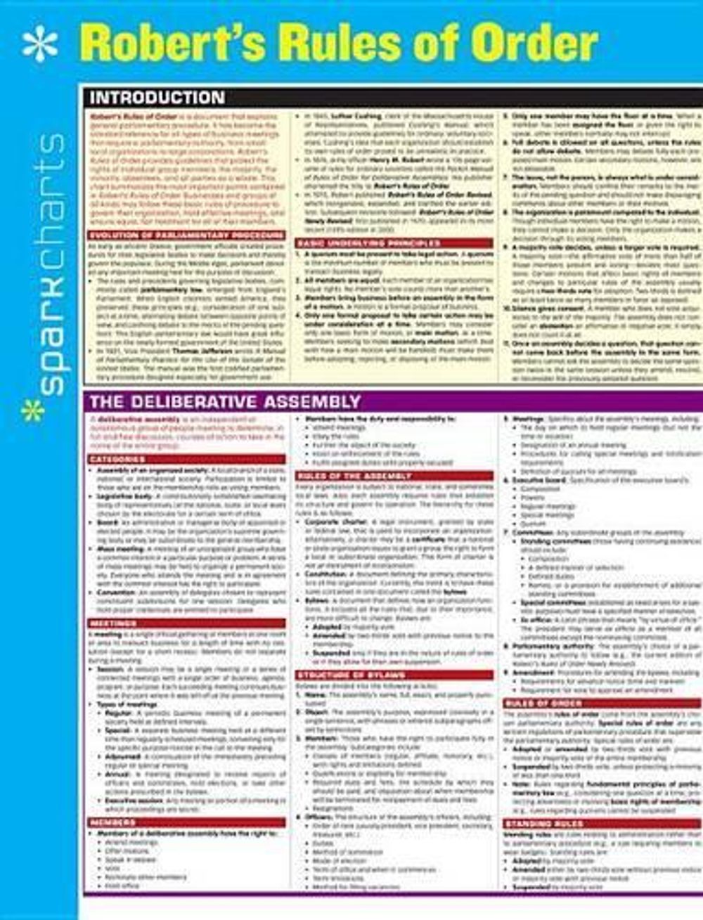Robert's Rules of Order SparkCharts by SparkNotes - ISBN: 9781411470798