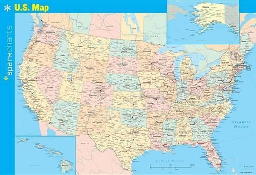 U.S. Map SparkCharts by SparkNotes - ISBN: 9781411470927