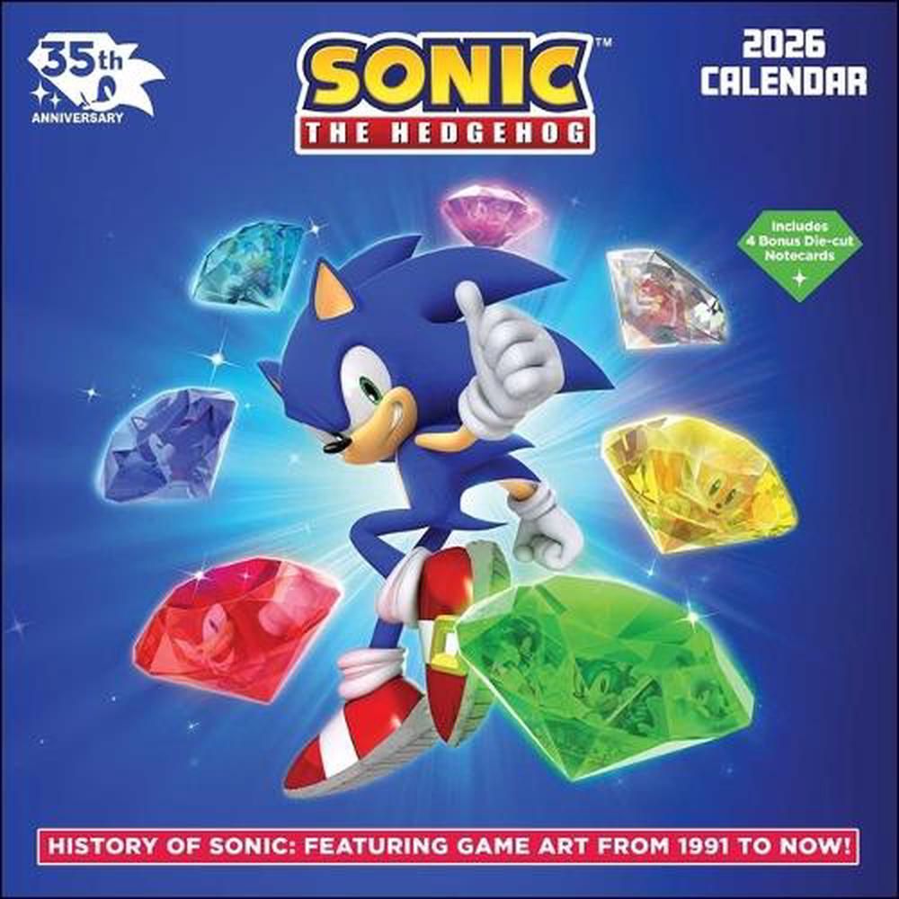 Sonic the Hedgehog 35th Anniversary 2026 Wall Calendar with 4 Bonus Notecards, 9781419784392