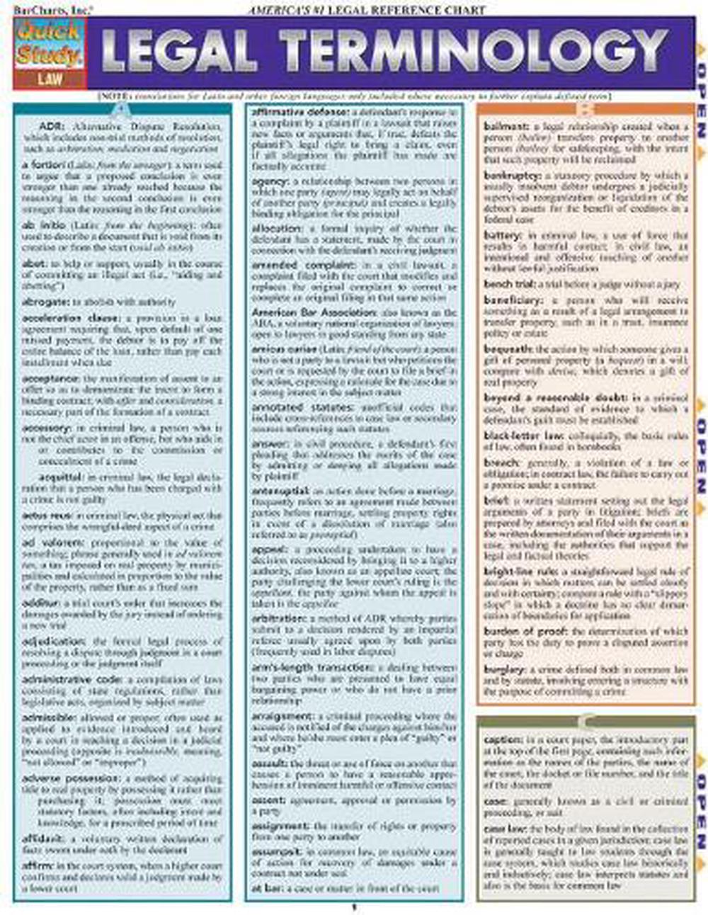 Legal Terminology by BarCharts, Inc. - ISBN: 9781423205418