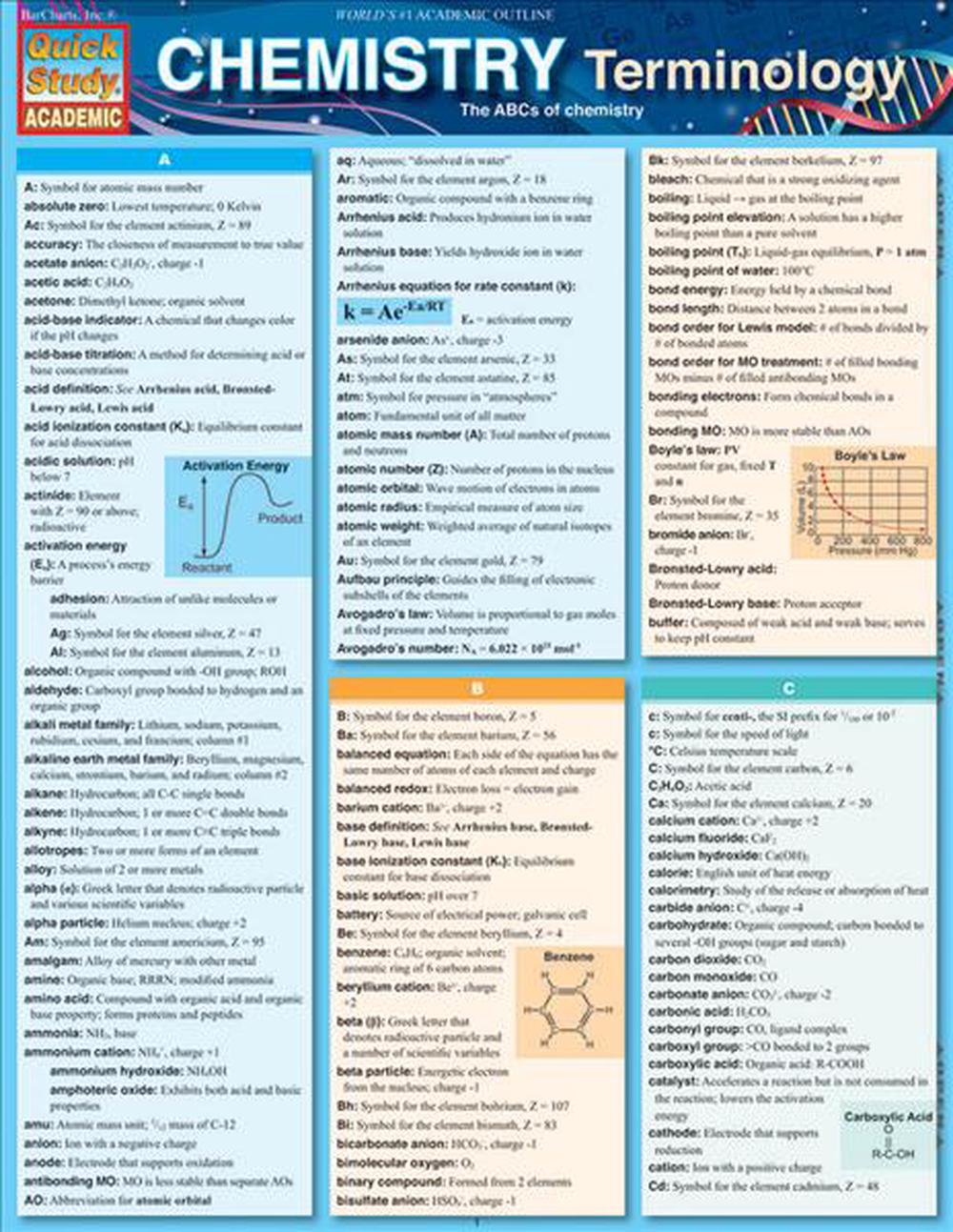 Chemistry Terminology, 9781423216377