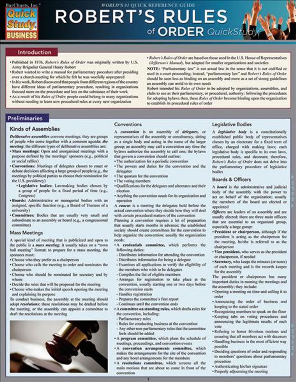 Robert's Rules of Order Quick Study by BarCharts, Inc. - ISBN: 9781423216674