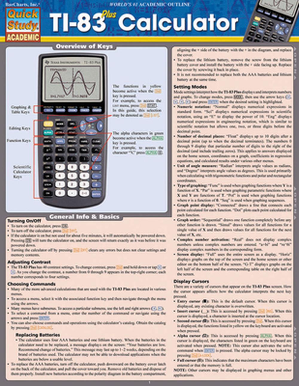 TI-83 Plus Calculator, 9781423216711