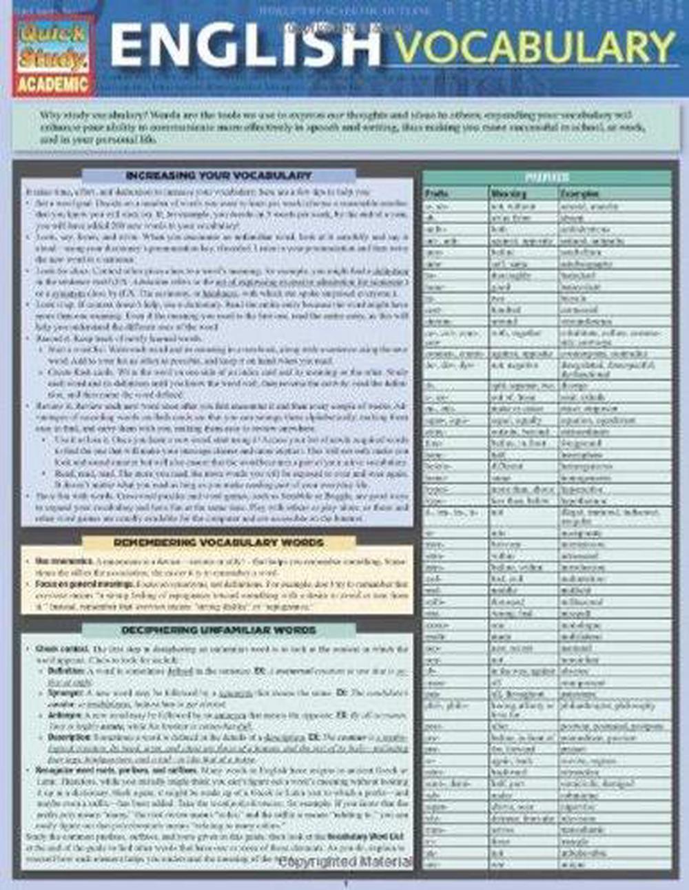 English Vocabulary, 9781423217305