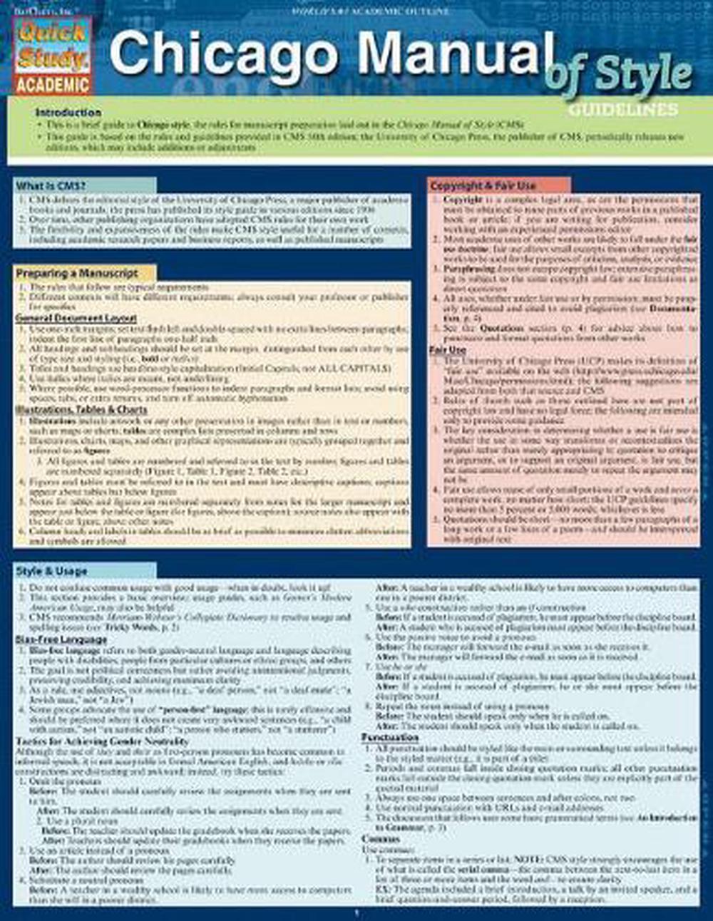 Chicago Manual Of Style Guidelines, 9781423218609
