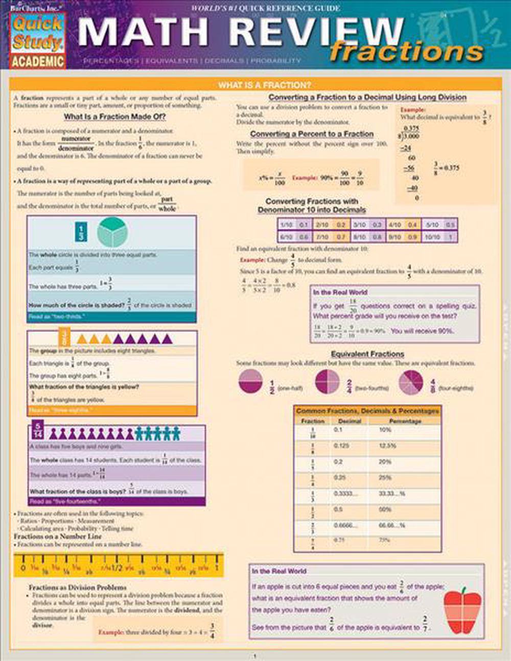 Math Review: Fractions, 9781423221593