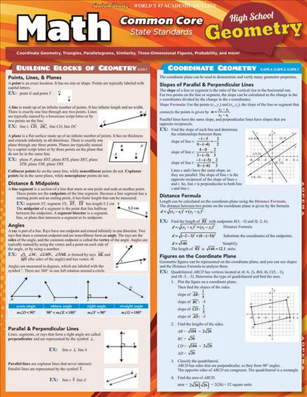 Geometry Common Core Math Worksheets Answers