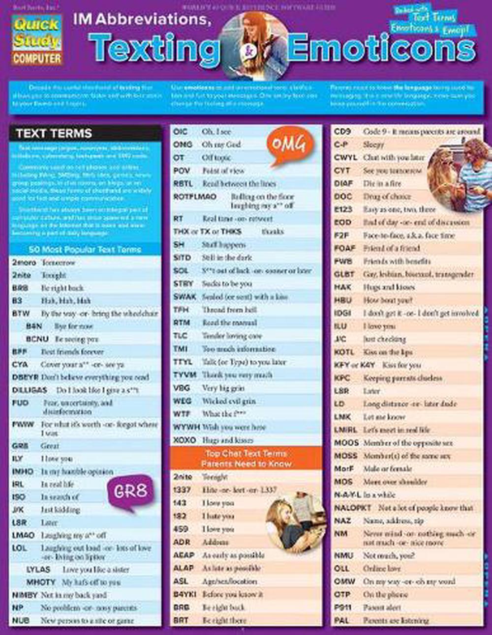 Im Abbreviations, Texting & Emoticons, 9781423229858