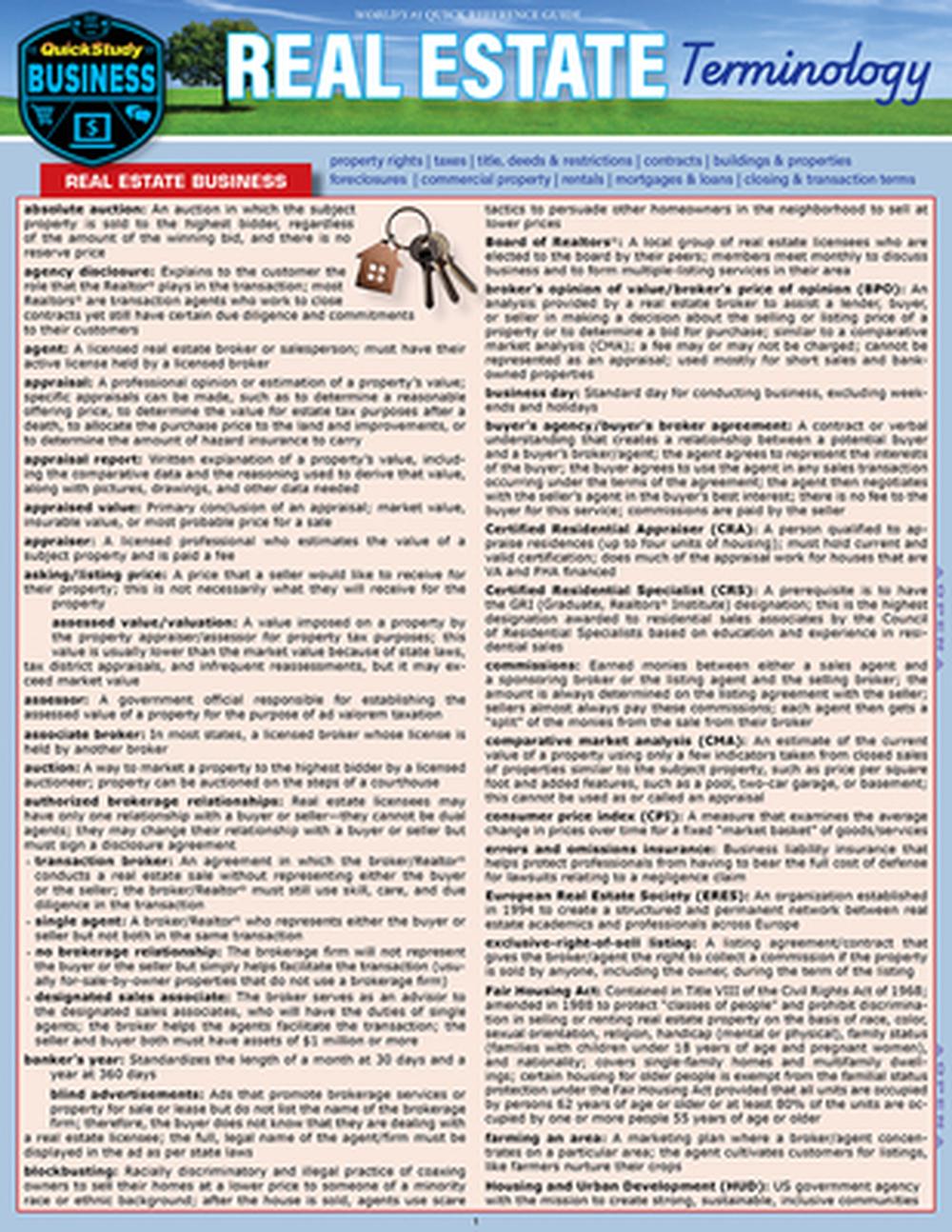 Real Estate Terminology, 9781423251675