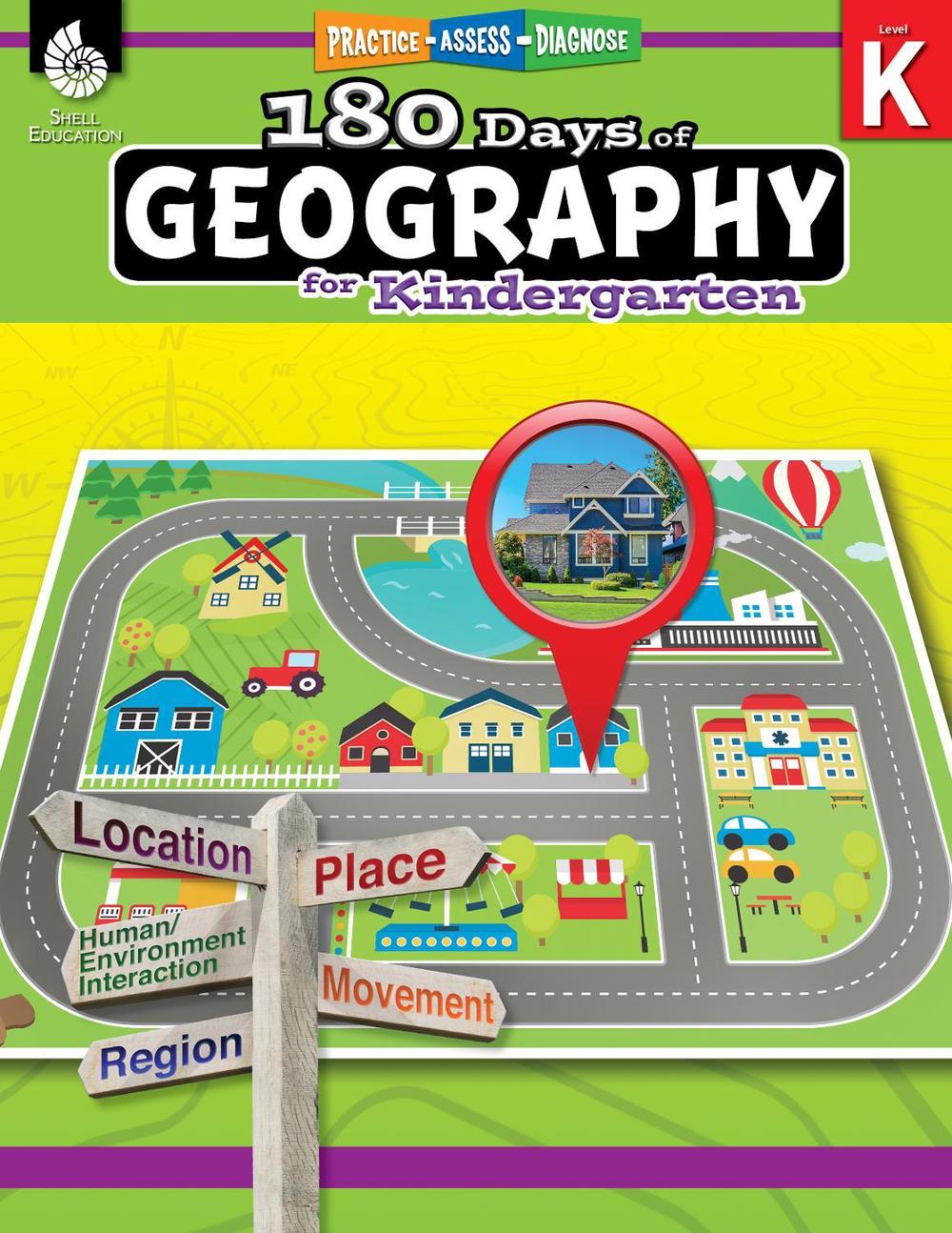 180 Days of Geography for Kindergarten (Grade K) Practice, Assess