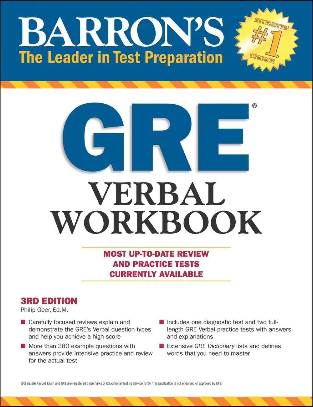 GRE Verbal Workbook by Philip Geer - ISBN: 9781438009582