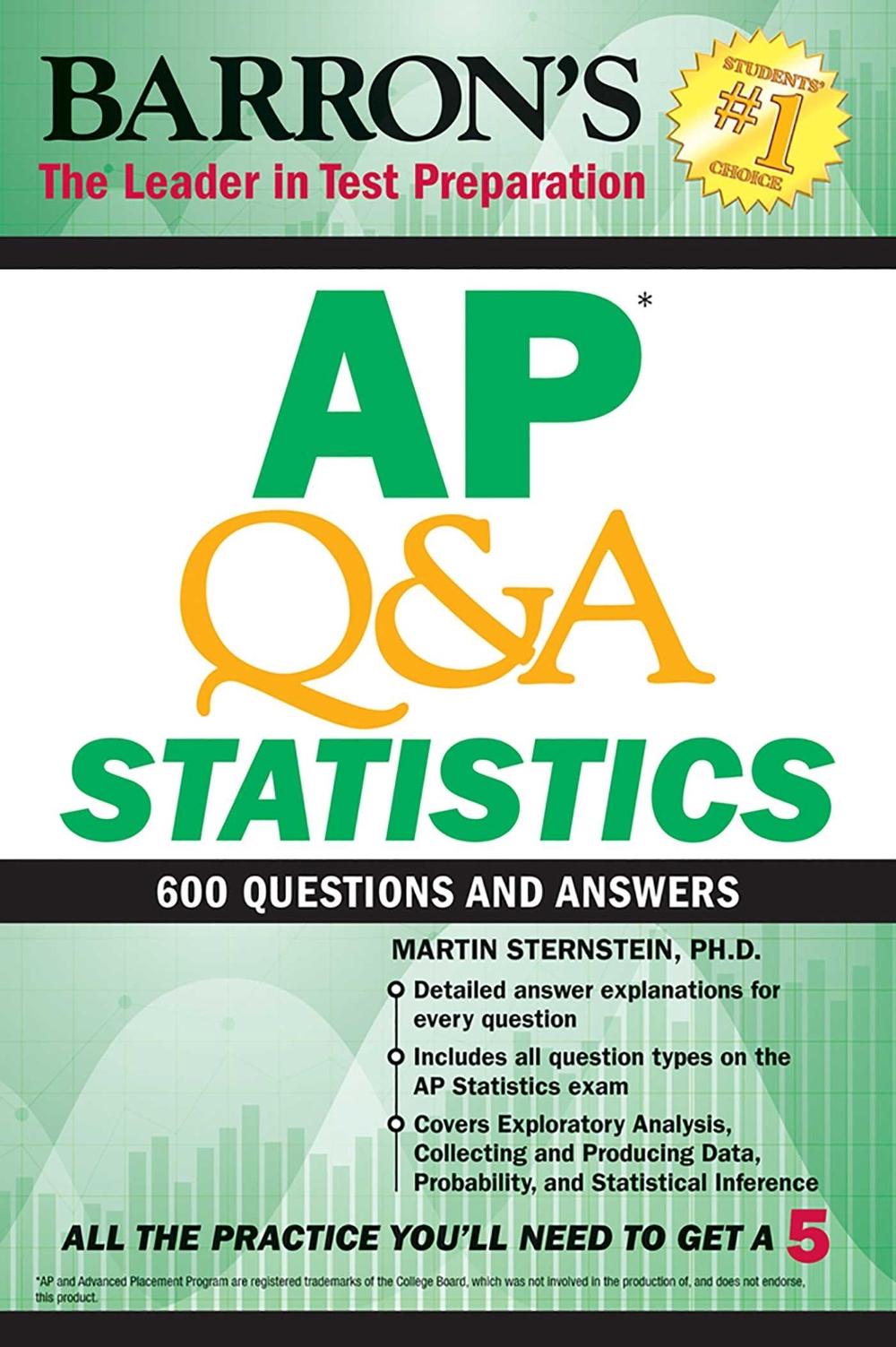 AP Q&A Statistics: With 600 Questions and Answers by Martin Sternstein - ISBN: 9781438011899