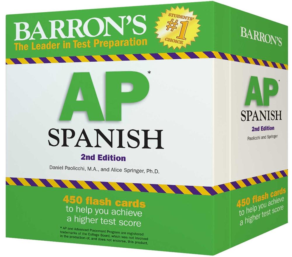 AP Spanish Flashcards, Second Edition: Up-to-Date Review and Practice + Sorting Ring for Custom Study by Daniel Paolicchi - ISBN: 9781438076102