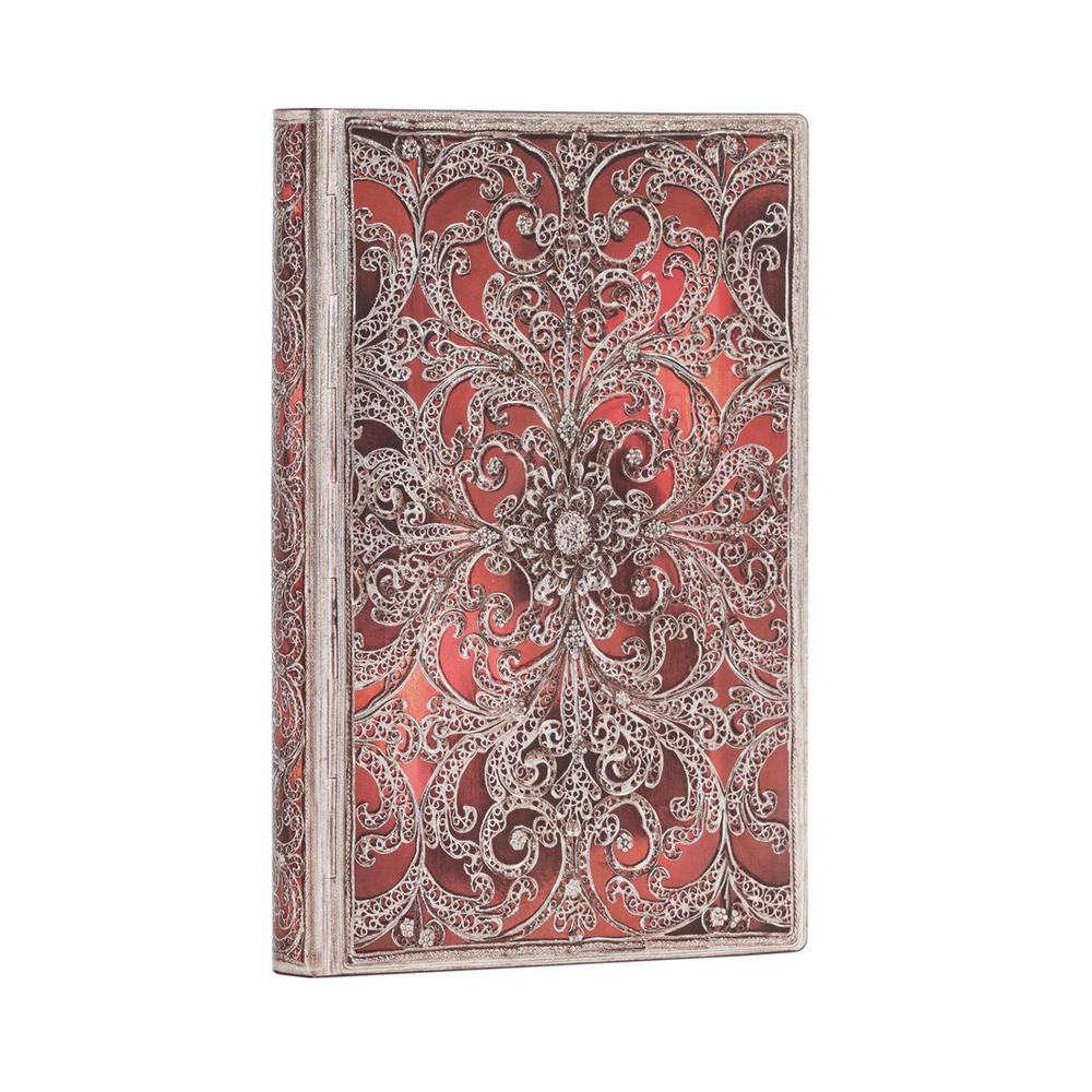 Paperblanks Garnet (Silver Filigree Collection) Mini Lined Softcover Flexi Journal, 9781439794050