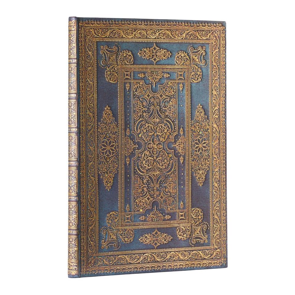Paperblanks Blue Luxe (Luxe Design) Grande Unlined Hardback Journal (Elastic Band Closure), 9781439795897