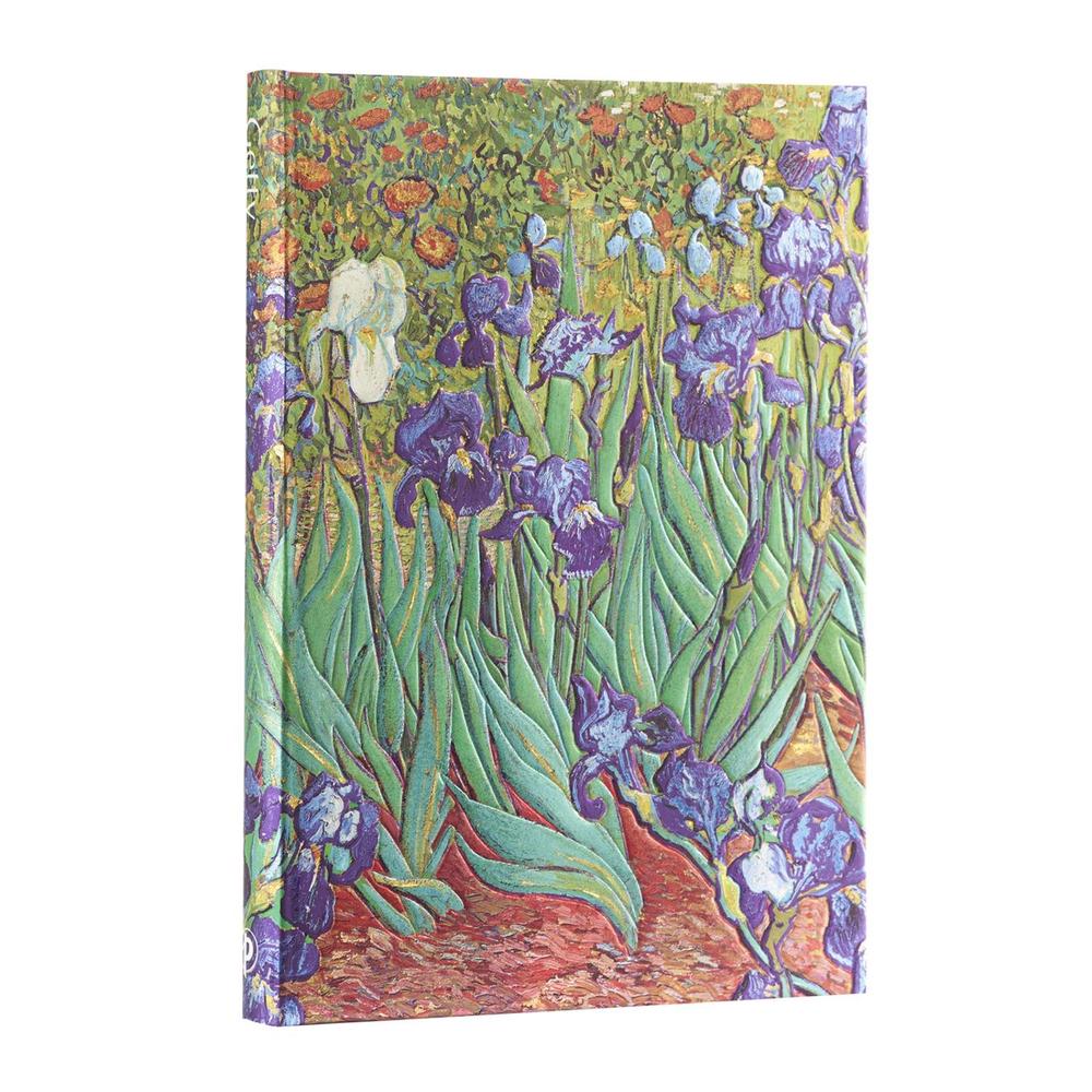 Van Gogh’s Irises Midi Hardback Address Book (Elastic Band Closure), 9781439796191