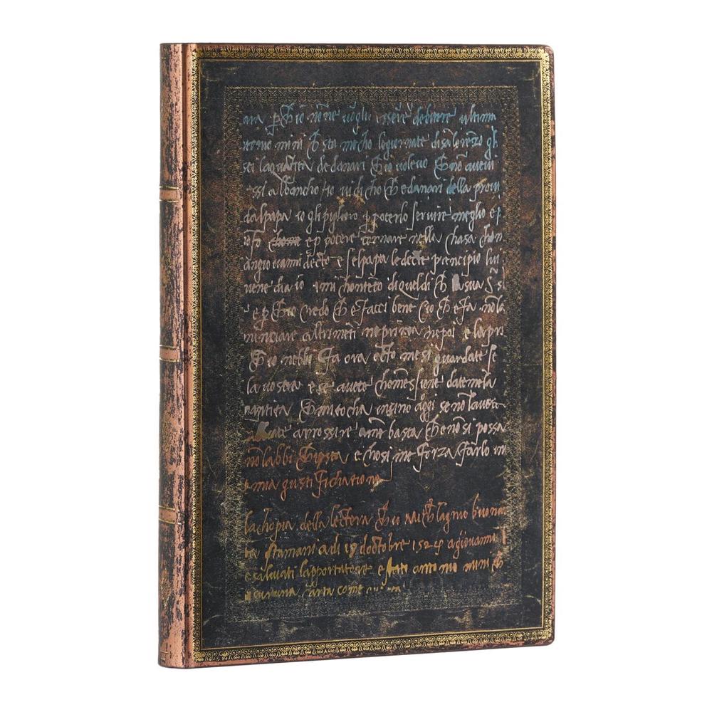 Paperblanks Michelangelo, Handwriting (Embellished Manuscripts Collection) Midi Unlined Softcover Flexi Journal (Elastic Band Closure) by Paperblanks - ISBN: 9781439796375