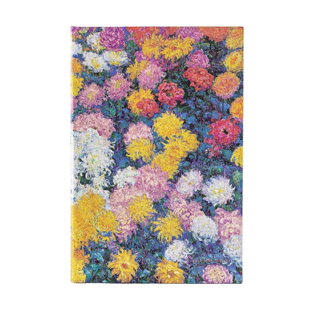 Paperblanks Monets Chrysanthemums Midi Unlined Hardback Journal (Elastic Band Closure) by Paperblanks - ISBN: 9781439797150