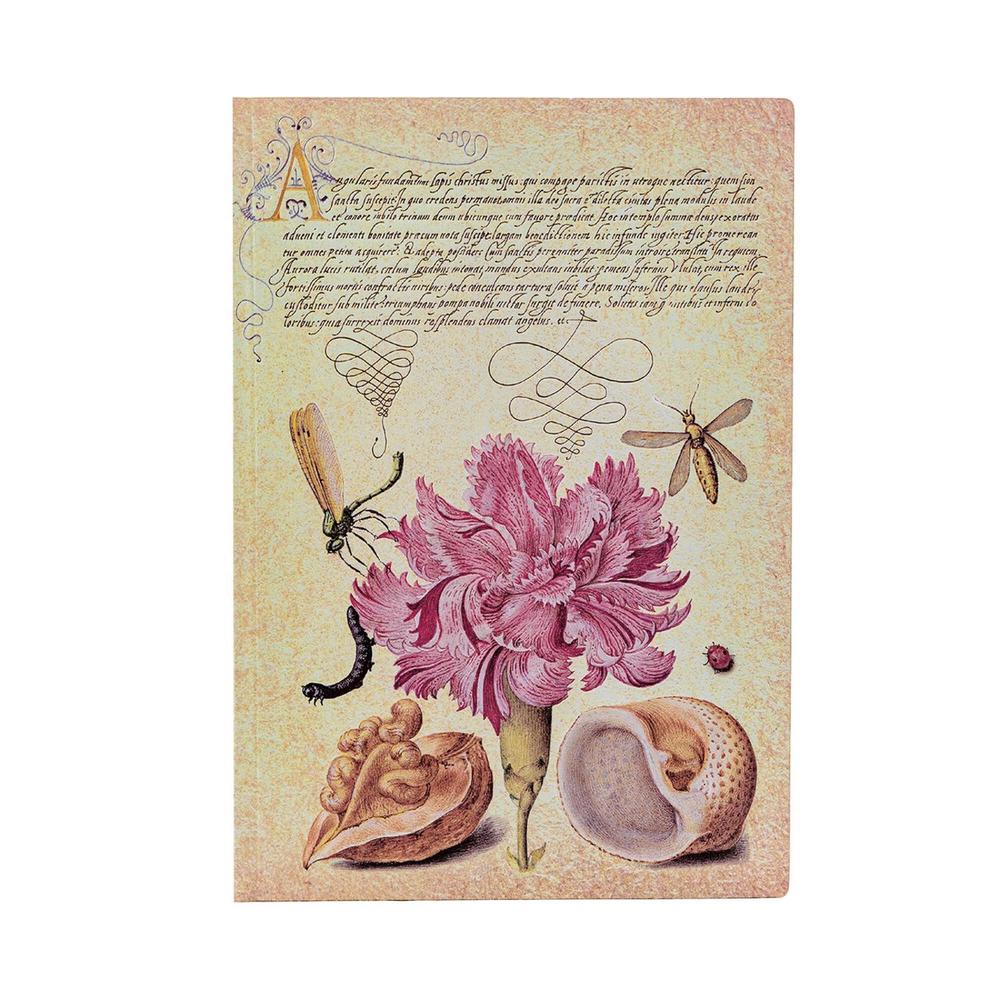 Paperblanks Pink Carnation (Mira Botanica) Midi Lined Softcover Flexi Journal (Elastic Band Closure) by Paperblanks - ISBN: 9781439797273