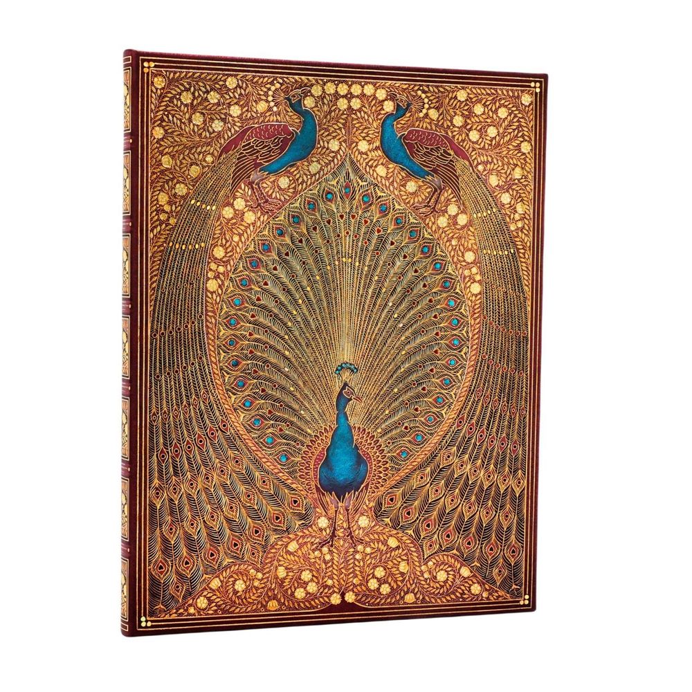 Hafiz’s Peacocks (Sangorski & Sutcliffe) Ultra Unlined Hardcover Journal (Elastic Band Closure) by Paperblanks - ISBN: 9781439798881