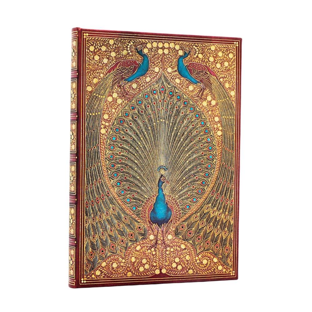 Hafiz’s Peacocks (Sangorski & Sutcliffe) Midi Lined Hardcover Journal (Elastic Band Closure) by Paperblanks - ISBN: 9781439798898