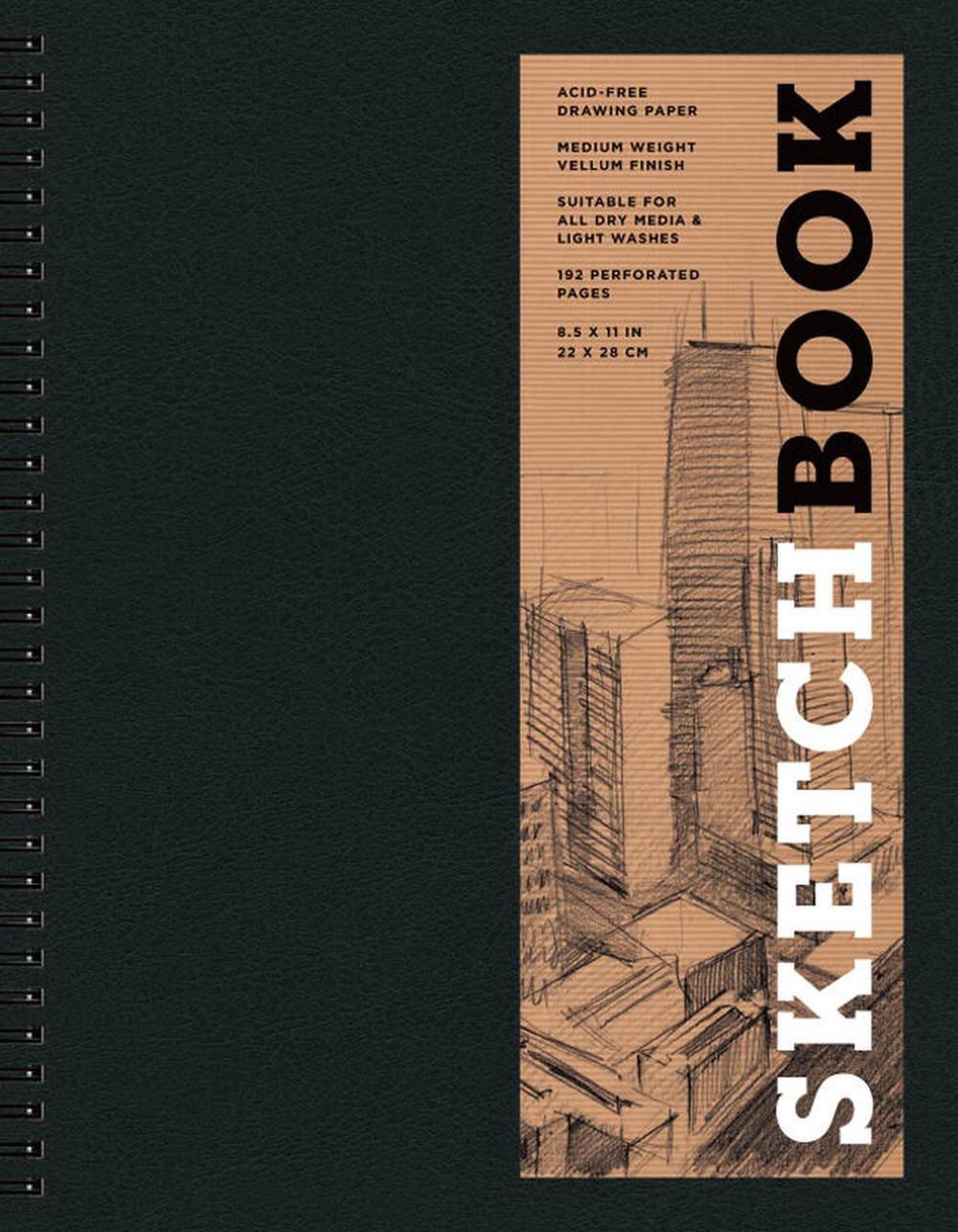 Sketchbook 8.5 x 11" Black Spiral Hardcover Mixed Media Sketchbook for Drawing - ISBN: 9781454909194