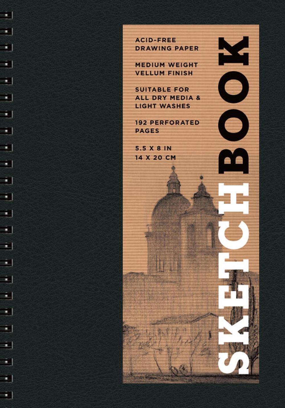 Sketchbook 5.5 x 8" Black Spiral Hardcover Mixed Media Sketchbook for Drawing by Union Square & Co. - ISBN: 9781454909255