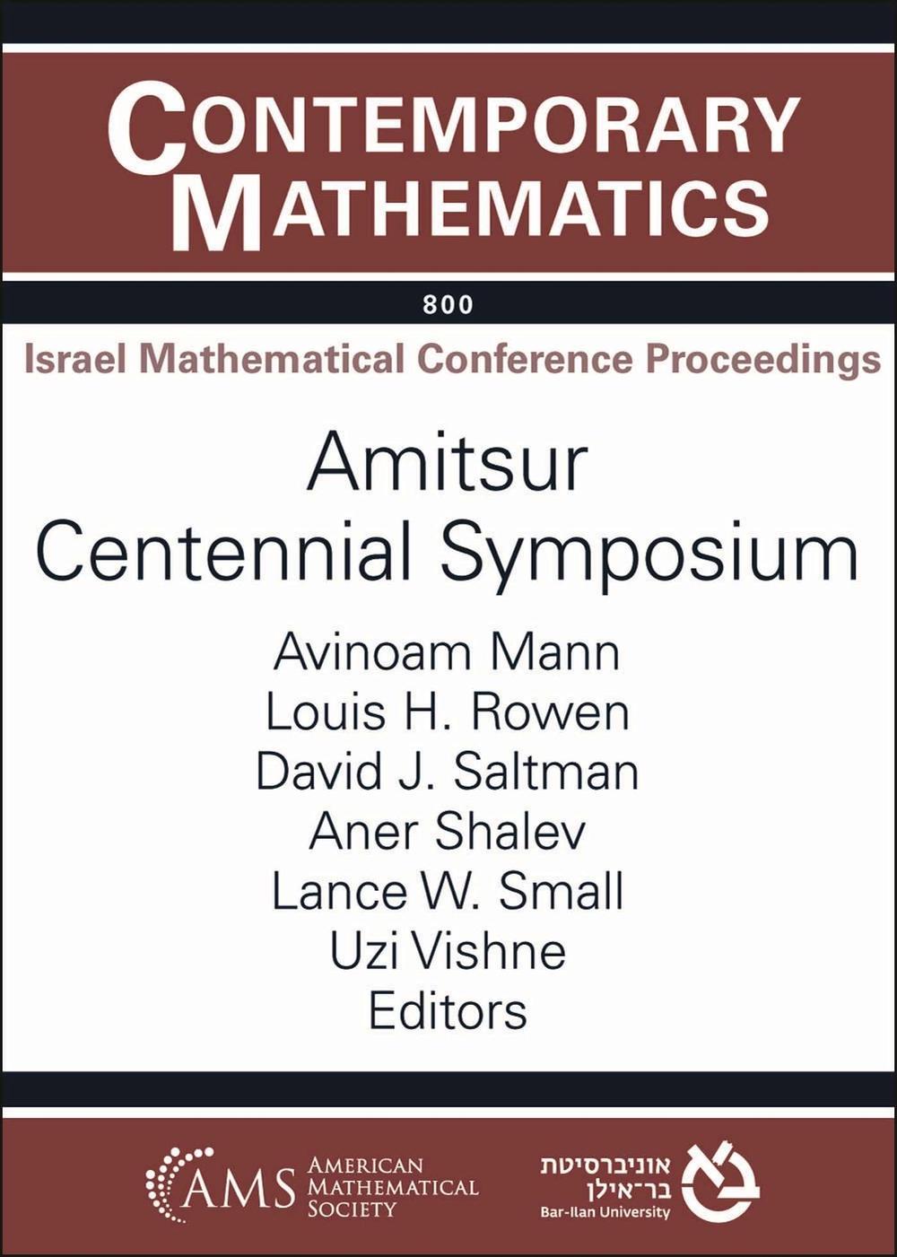 Amitsur Centennial Symposium, 9781470475550